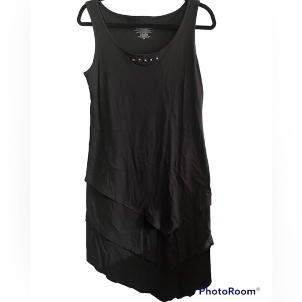 Cotton Black T-shirt Dress Layered